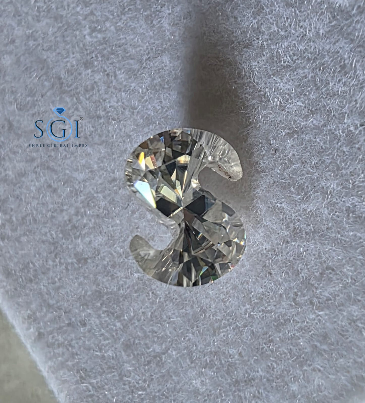8mm S Alphabet White Moissanite Stone D Color VVS1 Custom Jewelry Gemstone