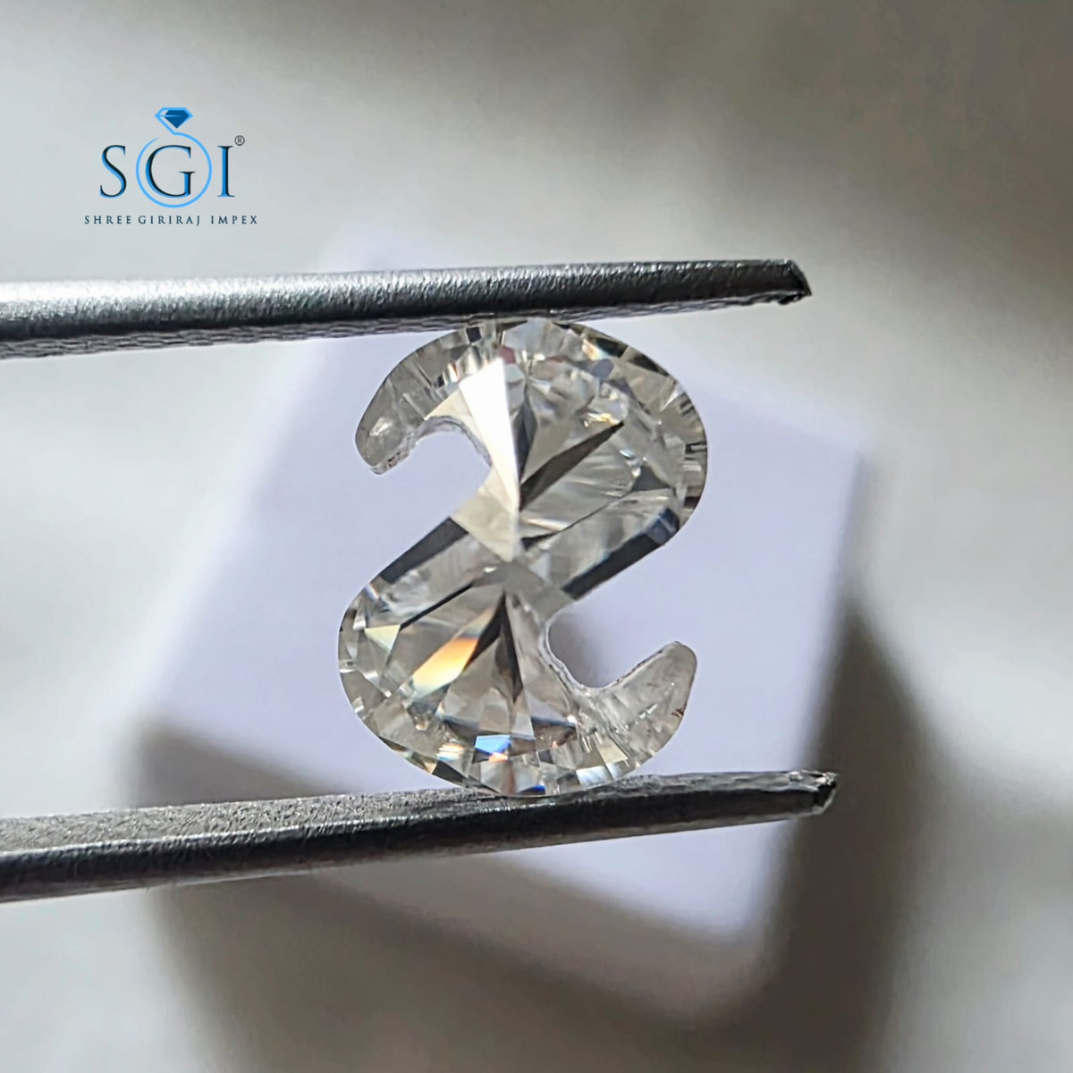 8mm S Alphabet White Moissanite Stone D Color VVS1 Custom Jewelry Gemstone