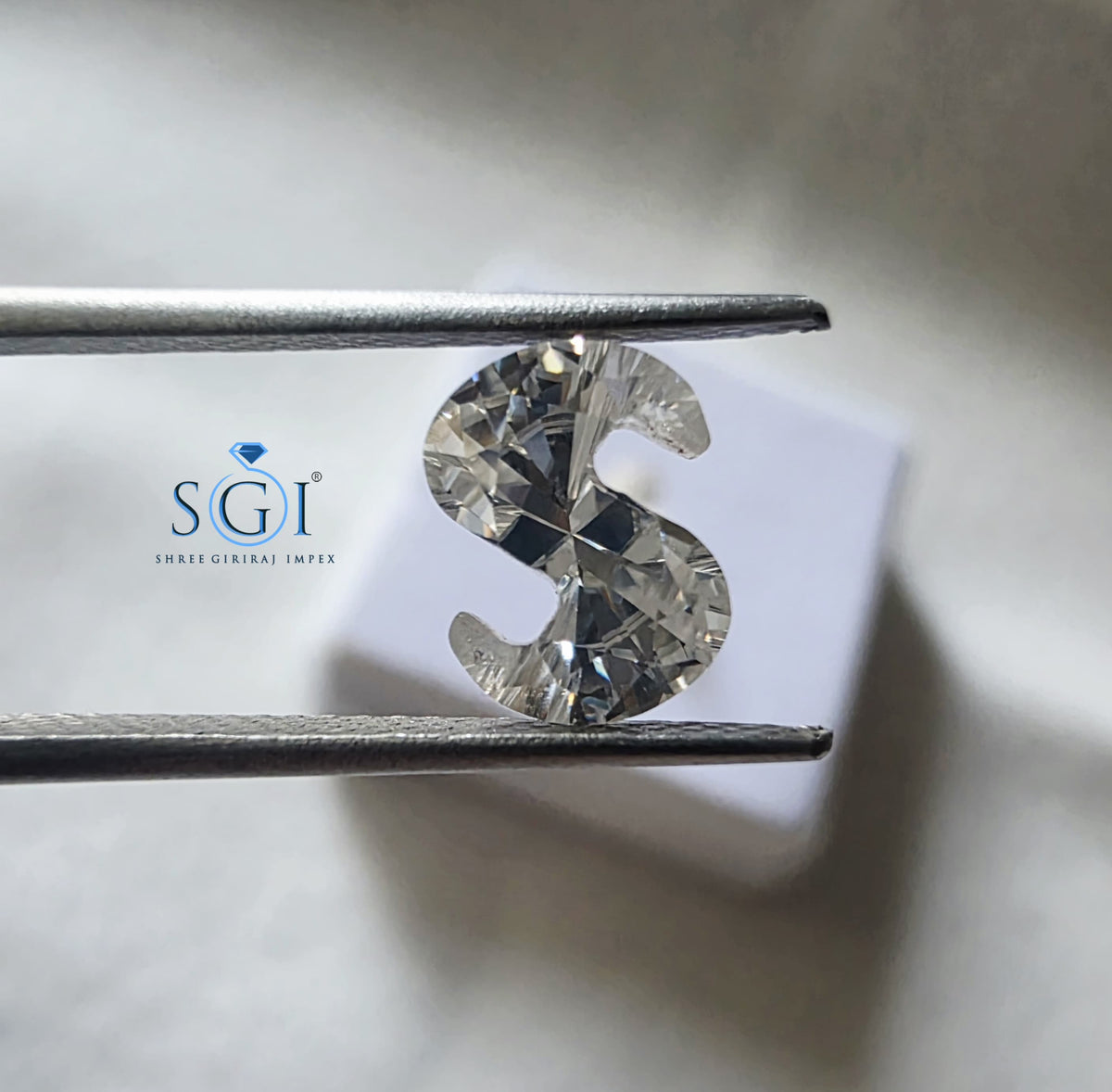 8mm S Alphabet White Moissanite Stone D Color VVS1 Custom Jewelry Gemstone