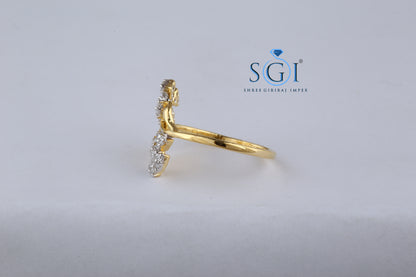 1.50ctw EF VVS VS Lab Grown Round Cut Diamond Twin Flowers Diamond Ring, Floral Pattern Diamond Rings In 14K Yellow God For Ladies, Bridal Ring Collection For Womens