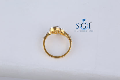 0.80ctw EF VVS VS Lab Grown Round Cut Diamond Ring, Couple Heart  Gold Finger Ring for Women, 14k Yellow Gold Brilliant Cut Heart Melt Shape Unique Ring For Engagement  and Valentine