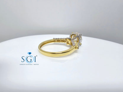 Yellow Gold Lab Grown Diamond Ring – 3 CTW with Marquise and Star Accents