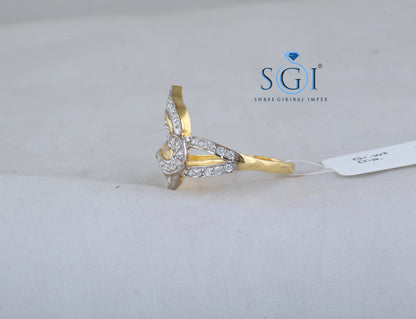 0.30ctw EF VVS VS Lab Grown Round Cut Diamond Heavy Ring Collection For Ladies, Latest Style High Quality Ring, 18K Yellow Gold Real Gold Diamond Rings