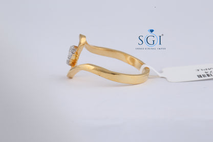 0.30ctw Round EF VVS VS Lab Grown Exquisite Diamond 14k Yellow Gold Unique Ring For Wedding Gift