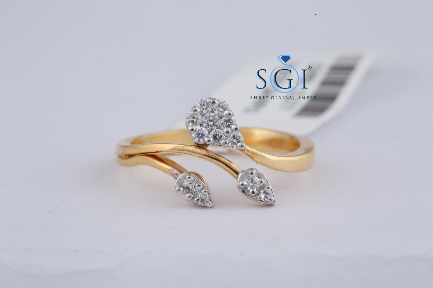 0.50ctw Round EF VVS VS Lab Grown 10k/14k/18K Yellow Gold Graceful Leaf Diamond Ring,Women ring collection online