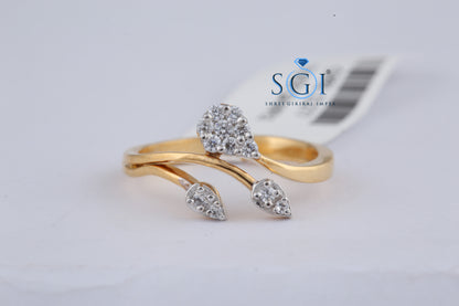 0.50ctw Round EF VVS VS Lab Grown 10k/14k/18K Yellow Gold Graceful Leaf Diamond Ring,Women ring collection online