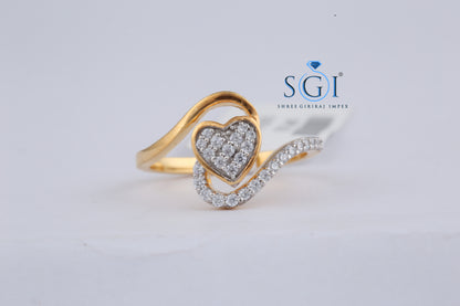 0.60ctw Round EF VVS VS Lab Grown heart Shape 14K Yellow Gold Diamond Ring, Online Bridal Ring Collection