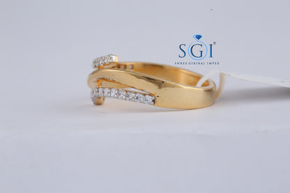 0.30ctw Round EF VVS VS Lab Grown 18KT Yellow Gold Diamond Ring, Women Traditional Ring