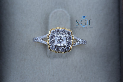 2.5ctw Round Cut Moissanite Budget Cut Latest Floral Design Bypass Ring In 14K Yellow Gold, Womens Traditional Ring Online