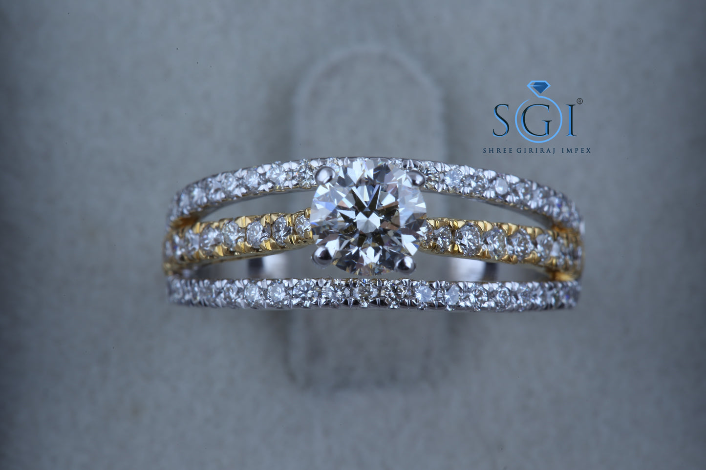 1.70ctw Moissanite Round Cut Diamond Engagement Ring ,Latest Multi Raw Diamond Ring, Elegant Diamond Ring, 18K Yellow/White Gold Diamond Ring