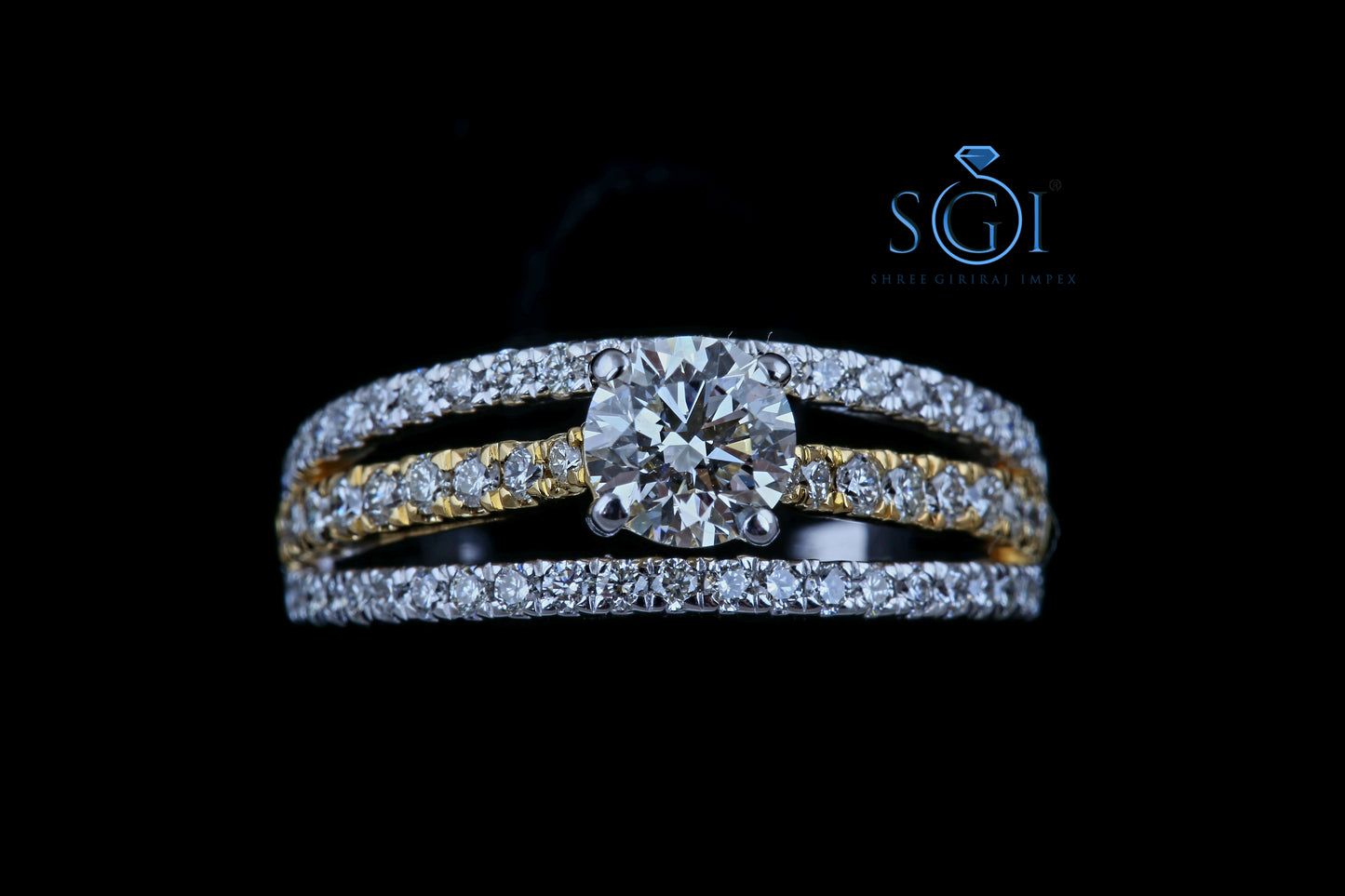 1.70ctw Moissanite Round Cut Diamond Engagement Ring ,Latest Multi Raw Diamond Ring, Elegant Diamond Ring, 18K Yellow/White Gold Diamond Ring