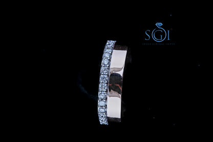 0.60ctw EF VVS VS Lab Grown Round Cut Asymmetric Half Claw Set Diamond Ring In 14K Rose Gold, Diamond Band For Womens