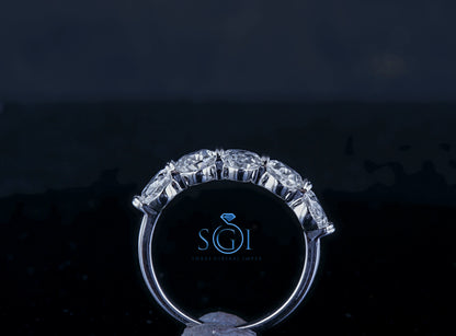 2.5ctw Oval Shape White Moissanite Diamond White Gold Five Stone Propose Ring Gift For Her Christmas gift