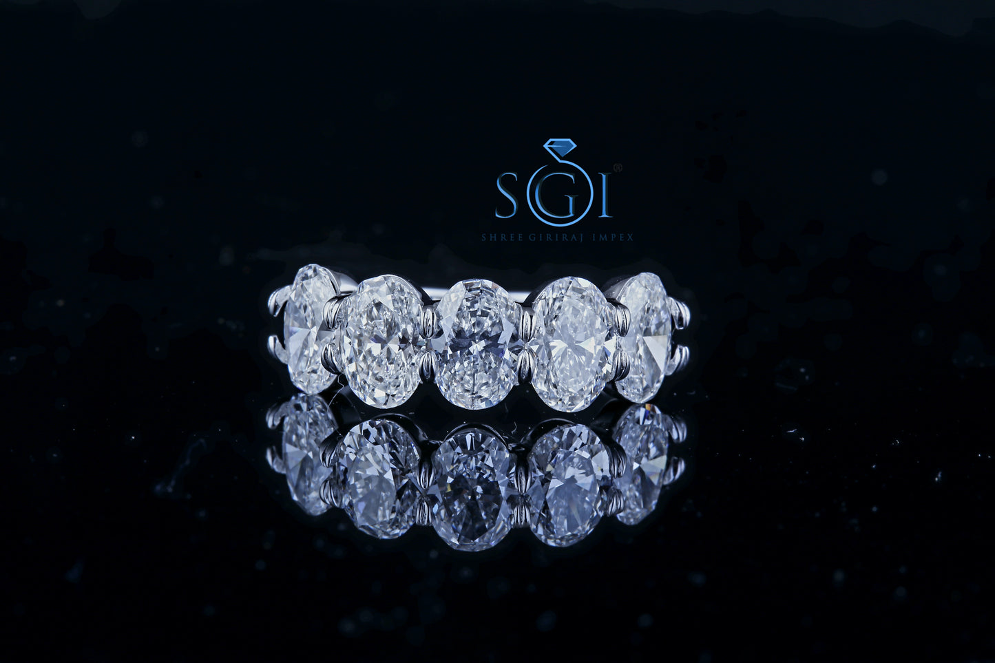 2.5ctw Oval Shape White Moissanite Diamond White Gold Five Stone Propose Ring Gift For Her Christmas gift
