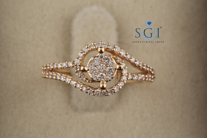 1ctw Round EF VVS VS Lab Grown Diamond solitaire Fabulous Illusion Set Round Women Bridal Ring