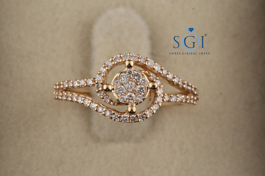 1ctw Round EF VVS VS Lab Grown Diamond solitaire Fabulous Illusion Set Round Women Bridal Ring