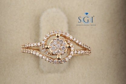 1ctw Round EF VVS VS Lab Grown Diamond solitaire Fabulous Illusion Set Round Women Bridal Ring