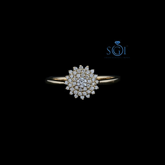 0.80ctw Round EF VVS VS Lab Grown Dazzling Diamond 14k Yellow Gold Wedding Ring For Bride