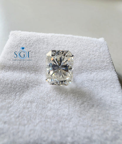 3.50 CT 8x10mm White Radiant Cut Moissanite E Color VVS1 | Lab Created Loose Gemstone