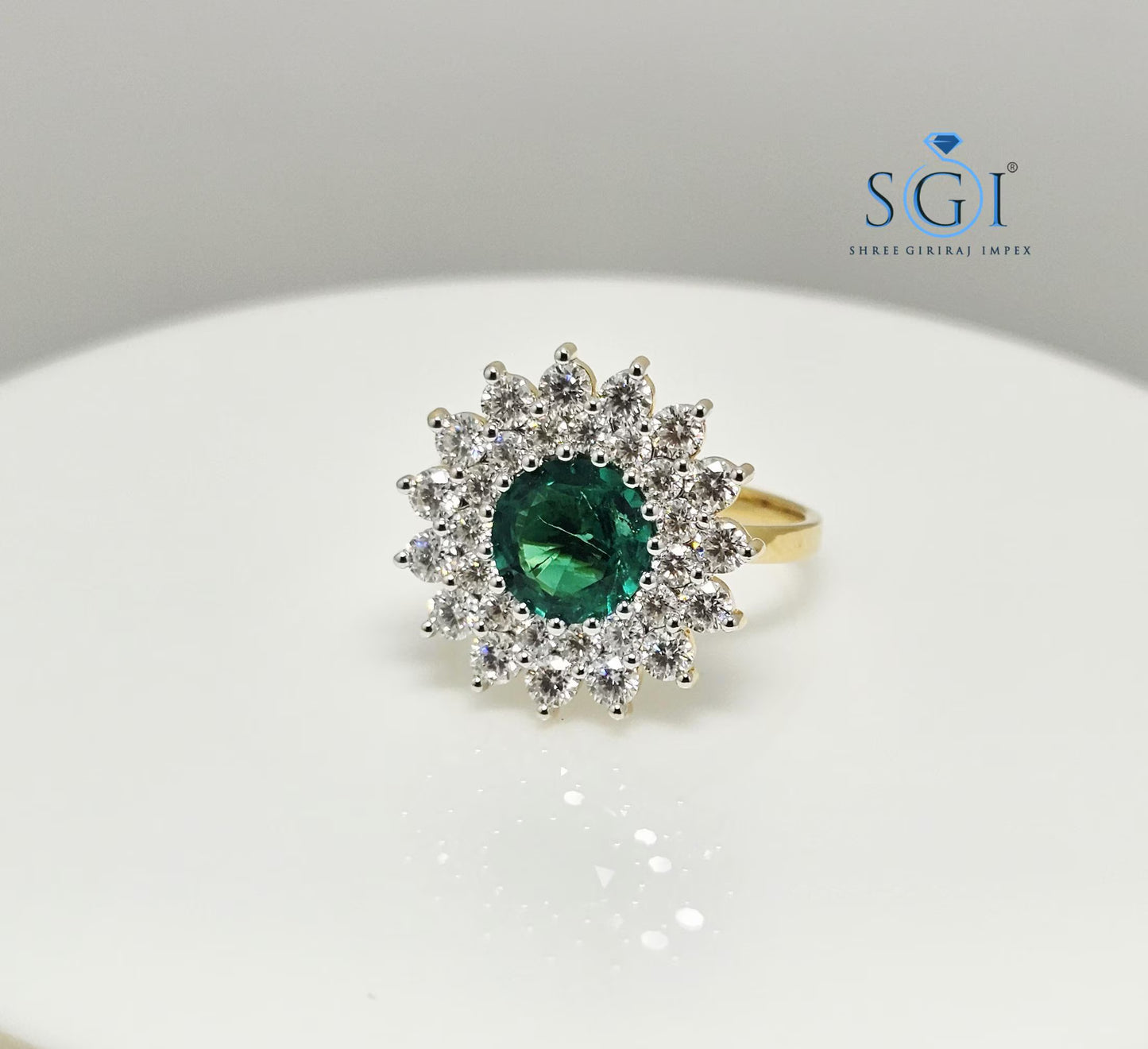 Lab Grown Emerald & Moissanite 18K Gold Ring - 3.20ctw