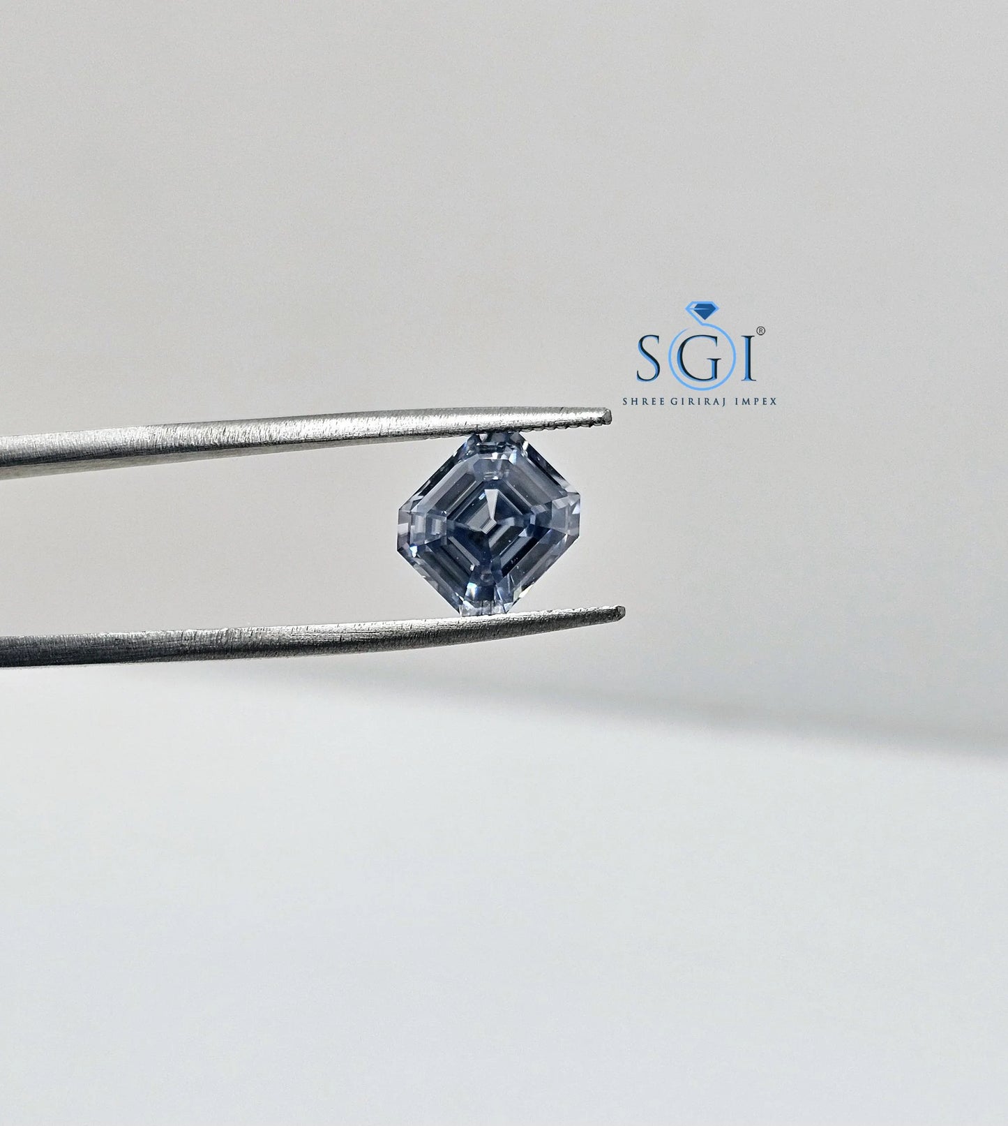 Emerald Shape 2.80 Carat Intense Blue Moissanite Diamond – Loose Stone for Custom Jewelry & Rings