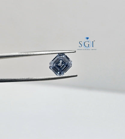 Emerald Shape 2.80 Carat Intense Blue Moissanite Diamond – Loose Stone for Custom Jewelry & Rings