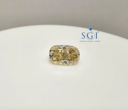 3.50 Ct Canary Yellow Oval Moissanite Diamond: 8x12mm Gemstone