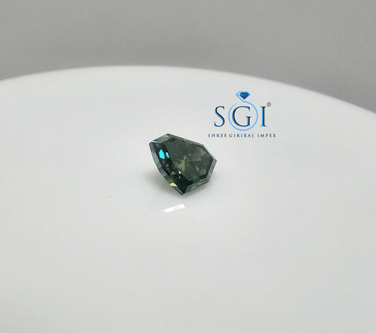 2ct Fancy Shield Green Moissanite Diamond – Ideal for Custom Rings, Pendants & Earrings