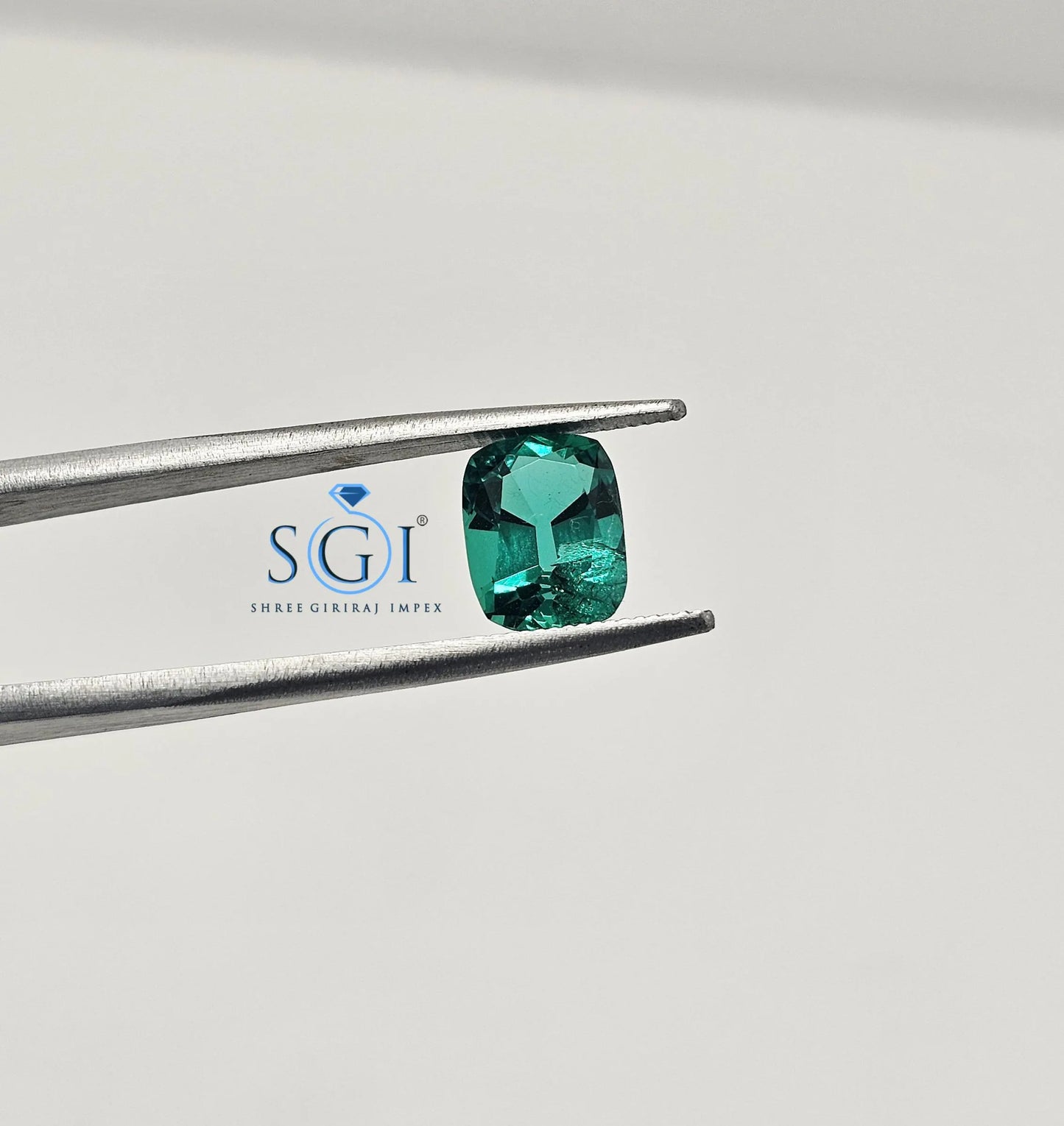 3.70CT Lab Grown Emerald: Old Mine Cushion Cut Zambian Green Gemstone