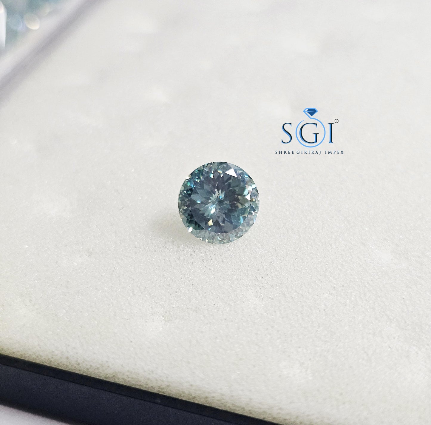 3.85ct Round Dark Blue Moissanite: VVS1 Gemstone for Jewelry Making