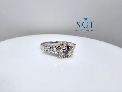 4.15ctw Lab Grown Diamond Five Stone White Gold Engagement Ring