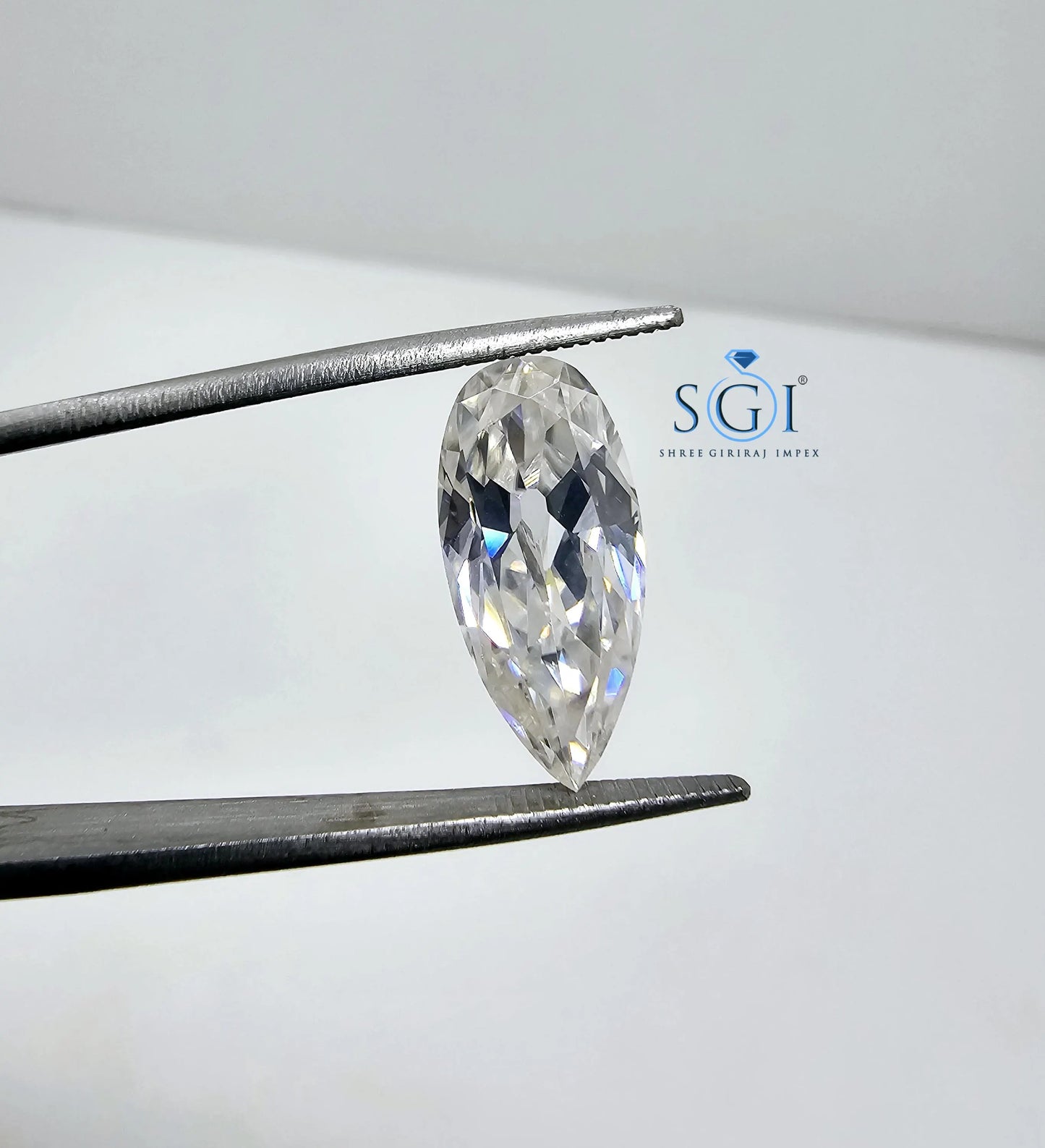 Pear Shape Moissanite Diamond: 5 Carat Old European Cut