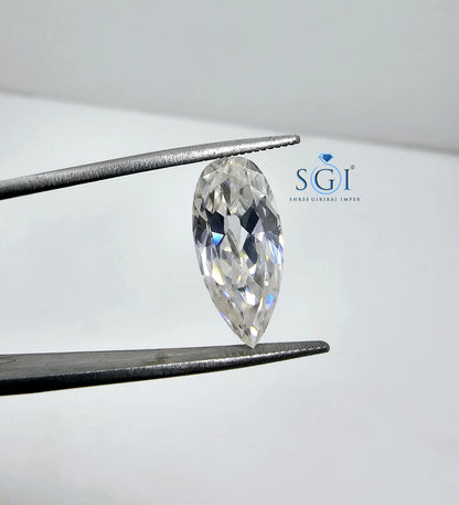Pear Shape Moissanite Diamond: 5 Carat Old European Cut