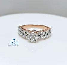 2.5ctw Moissanite Rose Gold Engagement Ring: Fancy Cut DE VVS