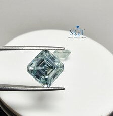 12mm Aqua Light Blue Asscher Shape Moissanite Loose Stone — Ideal for Rings, Earrings & Pendants