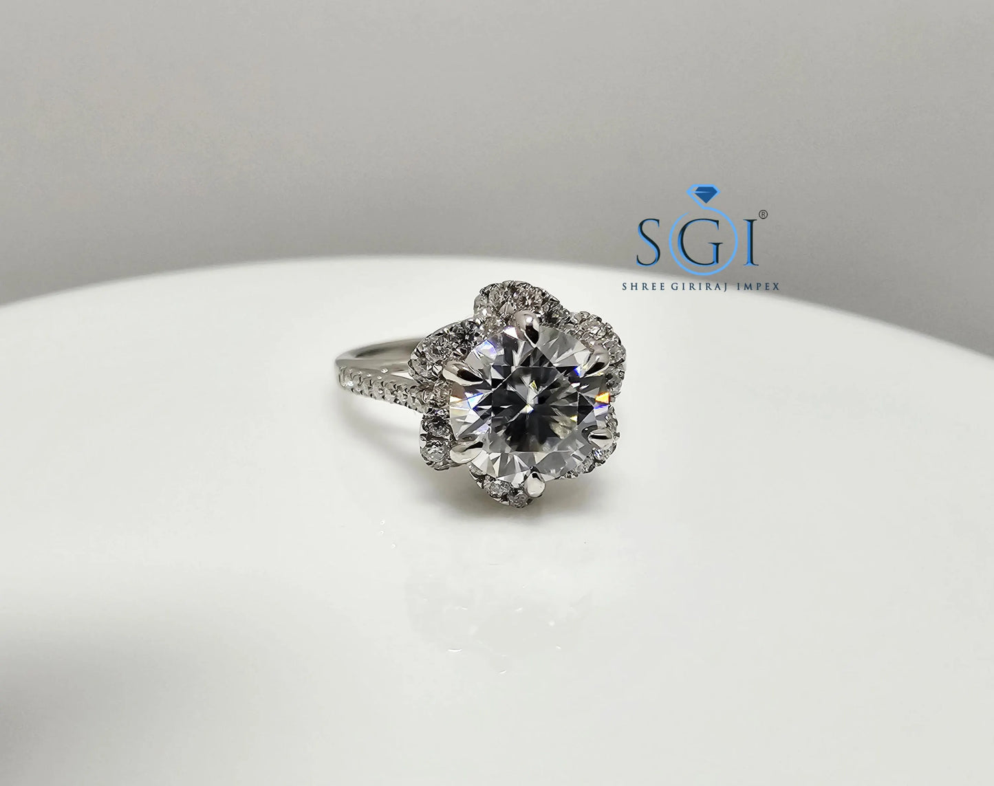 925 Sterling Silver Vintage Ring – 2.5ctw Moissanite Diamond Solitaire