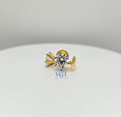 2ctw Lab Grown Diamond Stud Earrings: E VS1 Yellow Gold