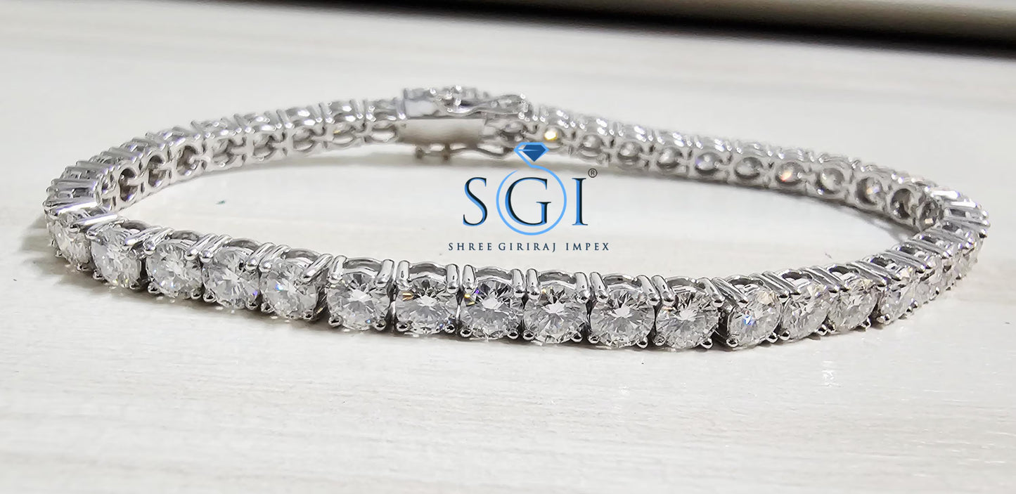 Lab-Grown Diamond Tennis Bracelet: Unisex Silver or Gold, 14ctw