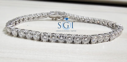 Lab-Grown Diamond Tennis Bracelet: Unisex Silver or Gold, 14ctw
