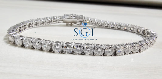Lab-Grown Diamond Tennis Bracelet: Unisex Silver or Gold, 14ctw