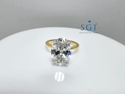 4.5ctw Lab Created Diamond Hidden Halo Ring — Engagement, Wedding, Anniversary in Yellow Gold