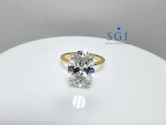 4.5ctw Lab Created Diamond Hidden Halo Ring — Engagement, Wedding, Anniversary in Yellow Gold