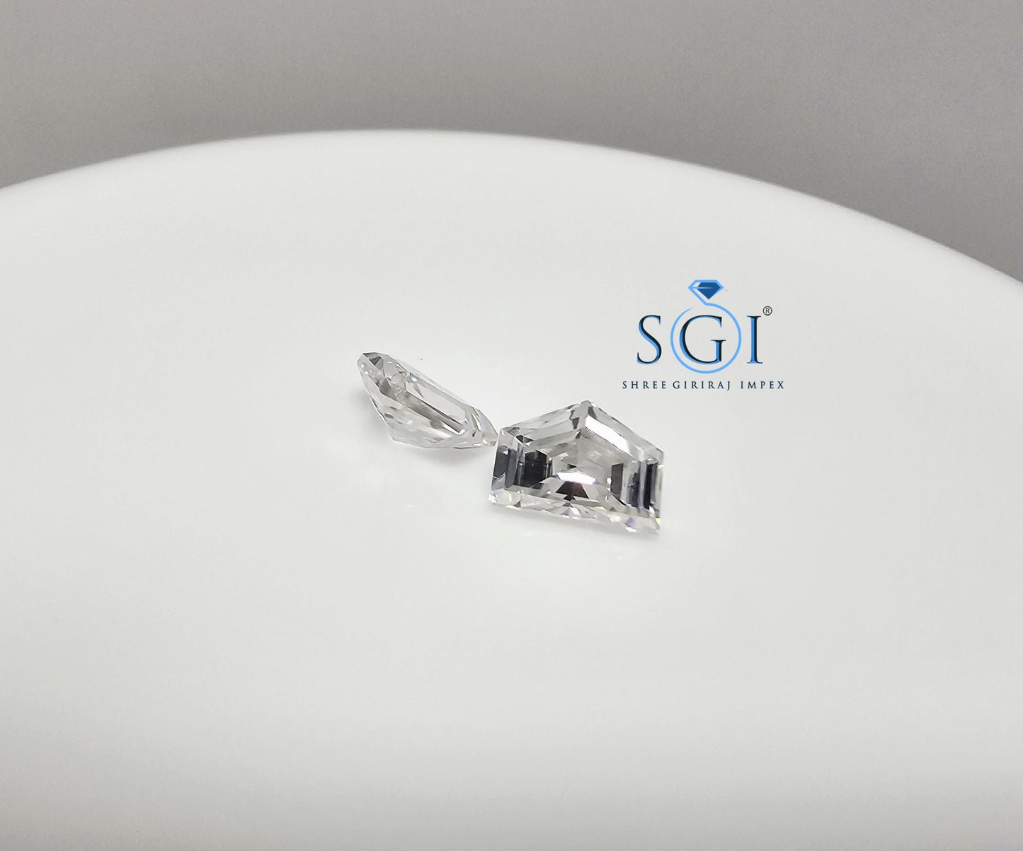 2.20ctw Square & Half Moon Moissanite Diamonds: Elegant Jewelry Design
