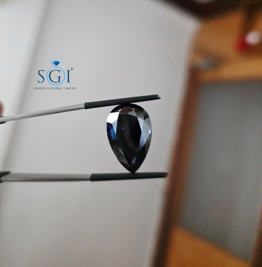 10.50 CT Royal Blue Pear Moissanite, 20x13mm Blue Loose Gemstone, Premium Brilliant Cut Moissanite Stone, Luxury Custom Jewelry