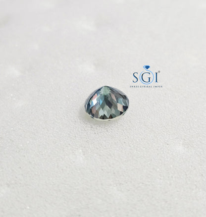 3.85ct Round Dark Blue Moissanite: VVS1 Gemstone for Jewelry Making