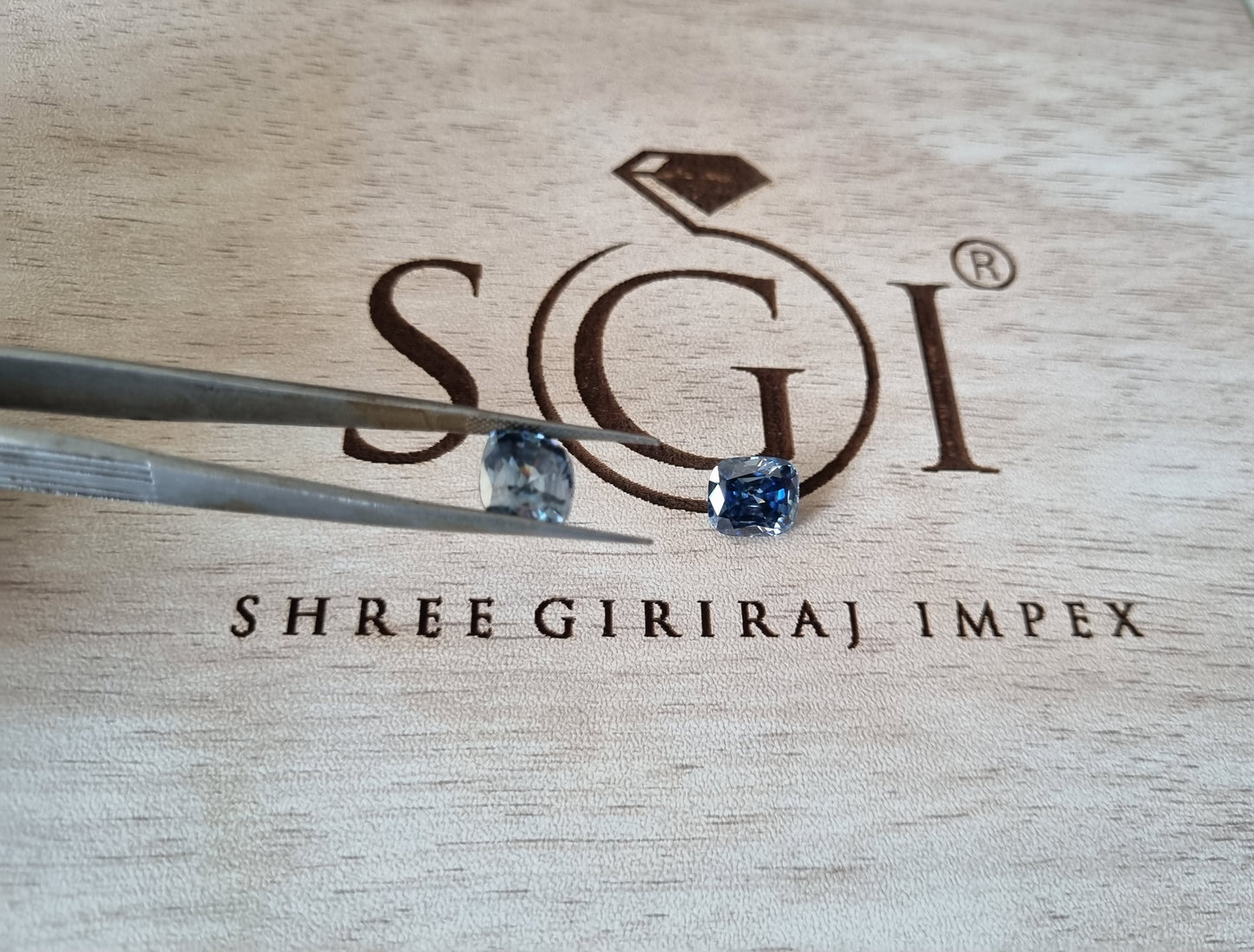 10.30ct  Fancy Vivid Blue Elongated Cushion Moissanite Diamond For Jewellery Settings