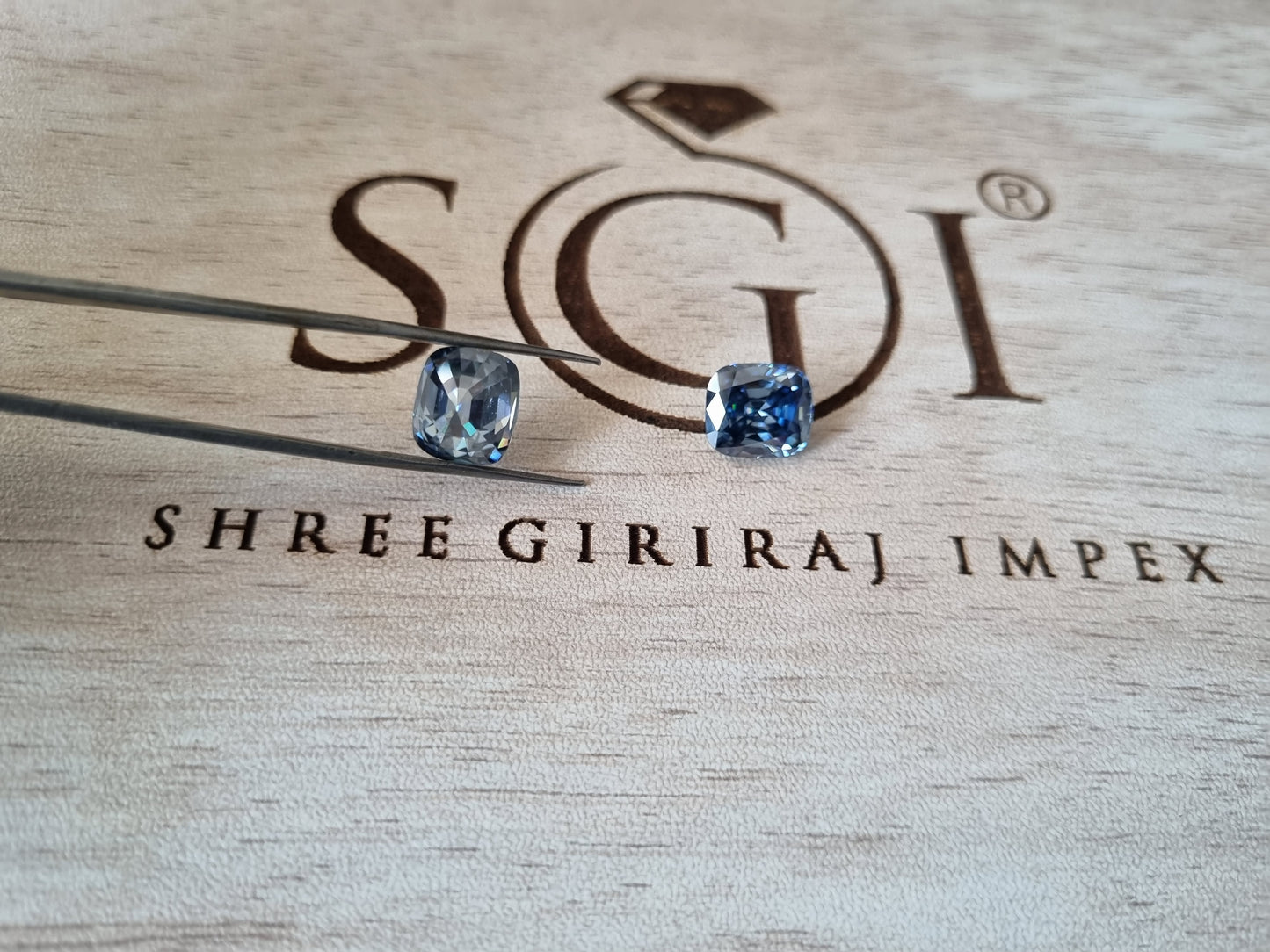 10.30ct  Fancy Vivid Blue Elongated Cushion Moissanite Diamond For Jewellery Settings