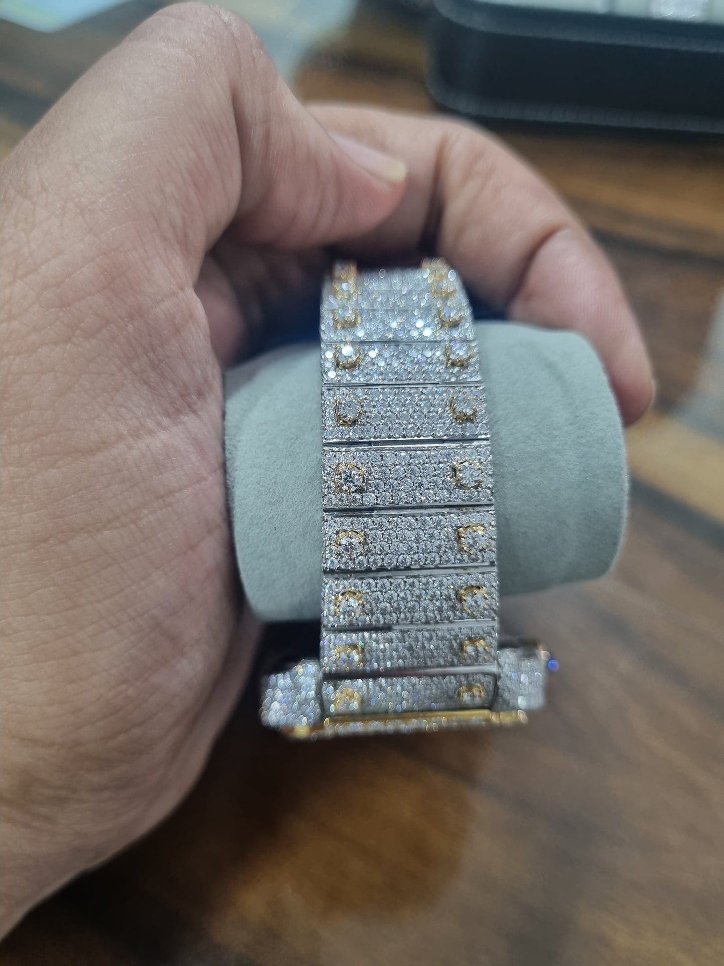 Moissanite Diamond Studed Fully Iced out Golden Watch