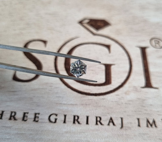 7.5mm Hexagone Cut Natural Light Gray Moissanite diamond For Jewellery Settings