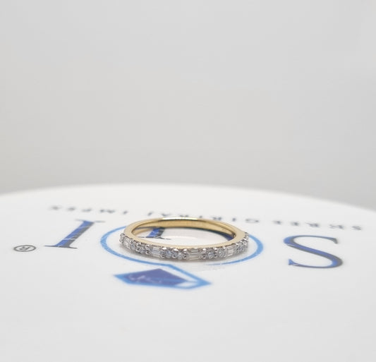 0.40ctw White D VVS Moissanite Diamond Eternity Ring Band With 14k Yellow Gold